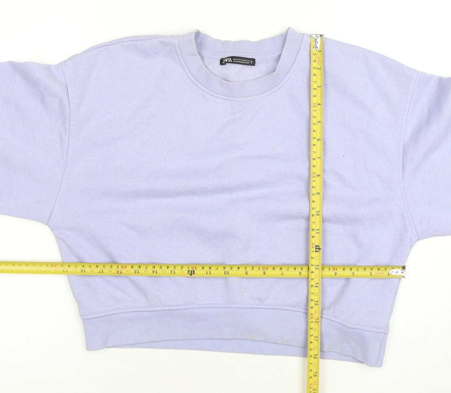 Zara Women Lilac Crew Neck Pullover Sweatshirt Size M