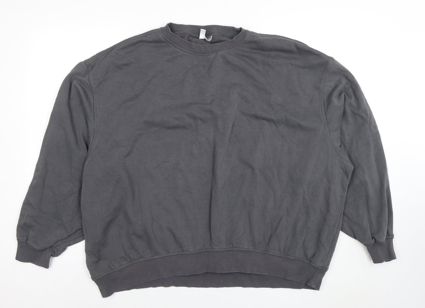 H&M Divided Women's Grey Cotton Blend Pullover Sweatshirt Size L