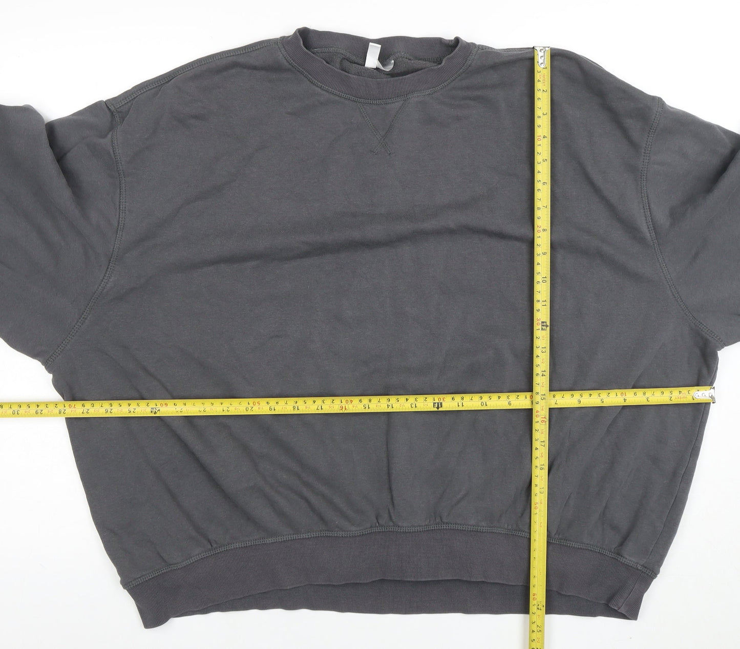H&M Divided Women's Grey Cotton Blend Pullover Sweatshirt Size L