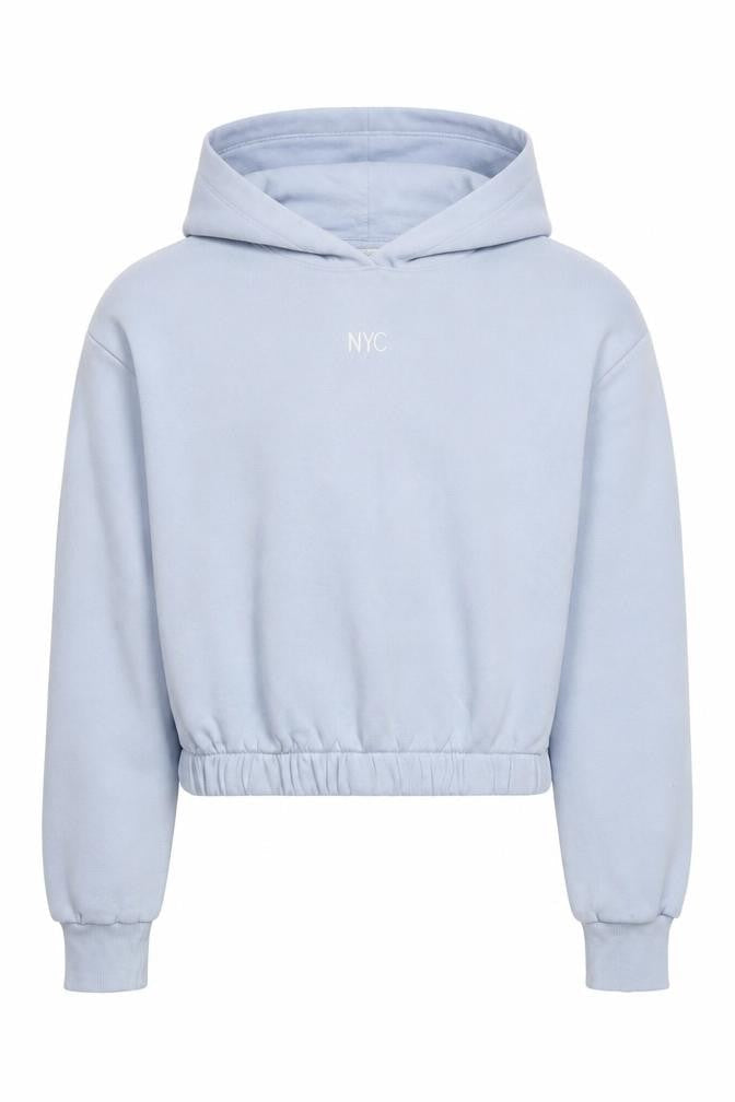 H&M Girls Blue NYC Pullover Hoodie Size 13-14 Years Cotton Blend