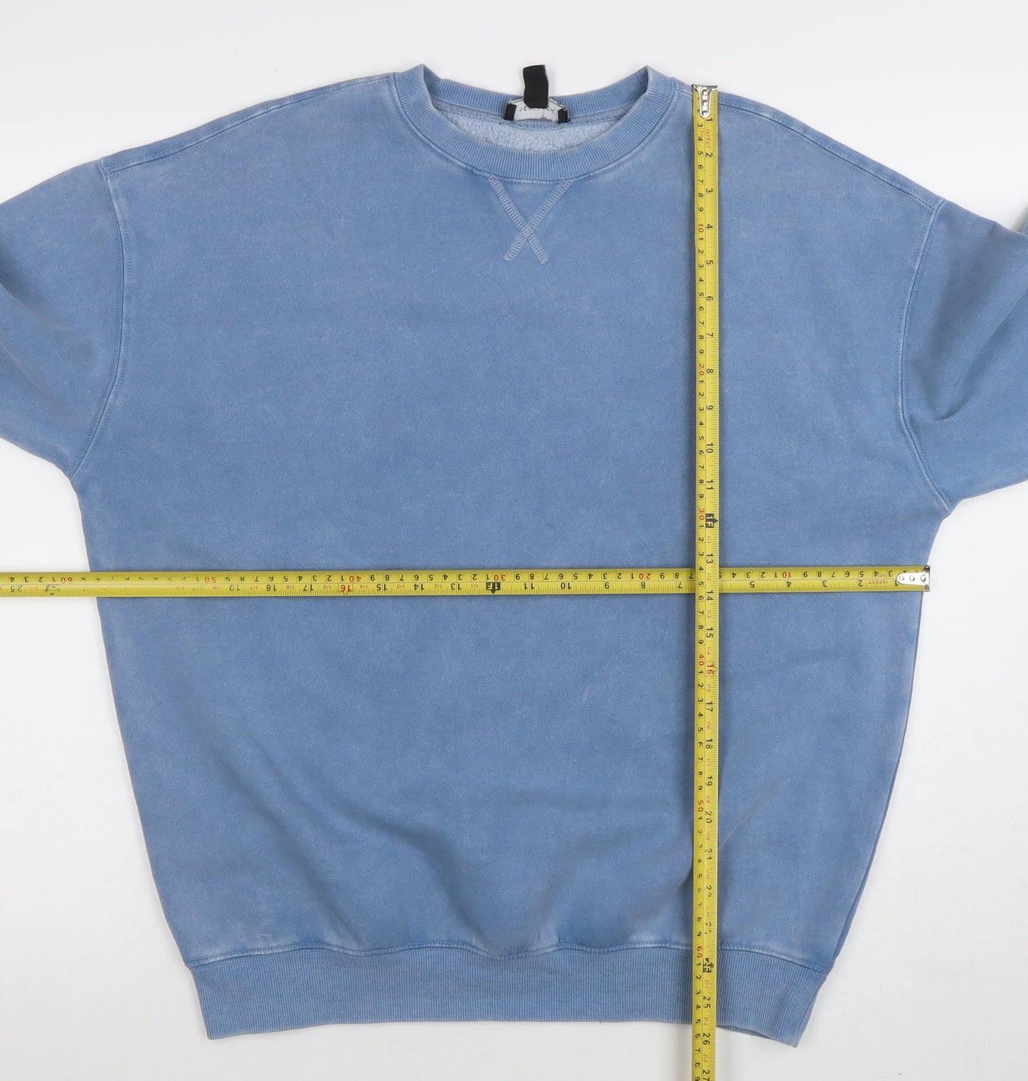 New Look Women Blue Small Cotton Blend Crew Neck Sweatshirt