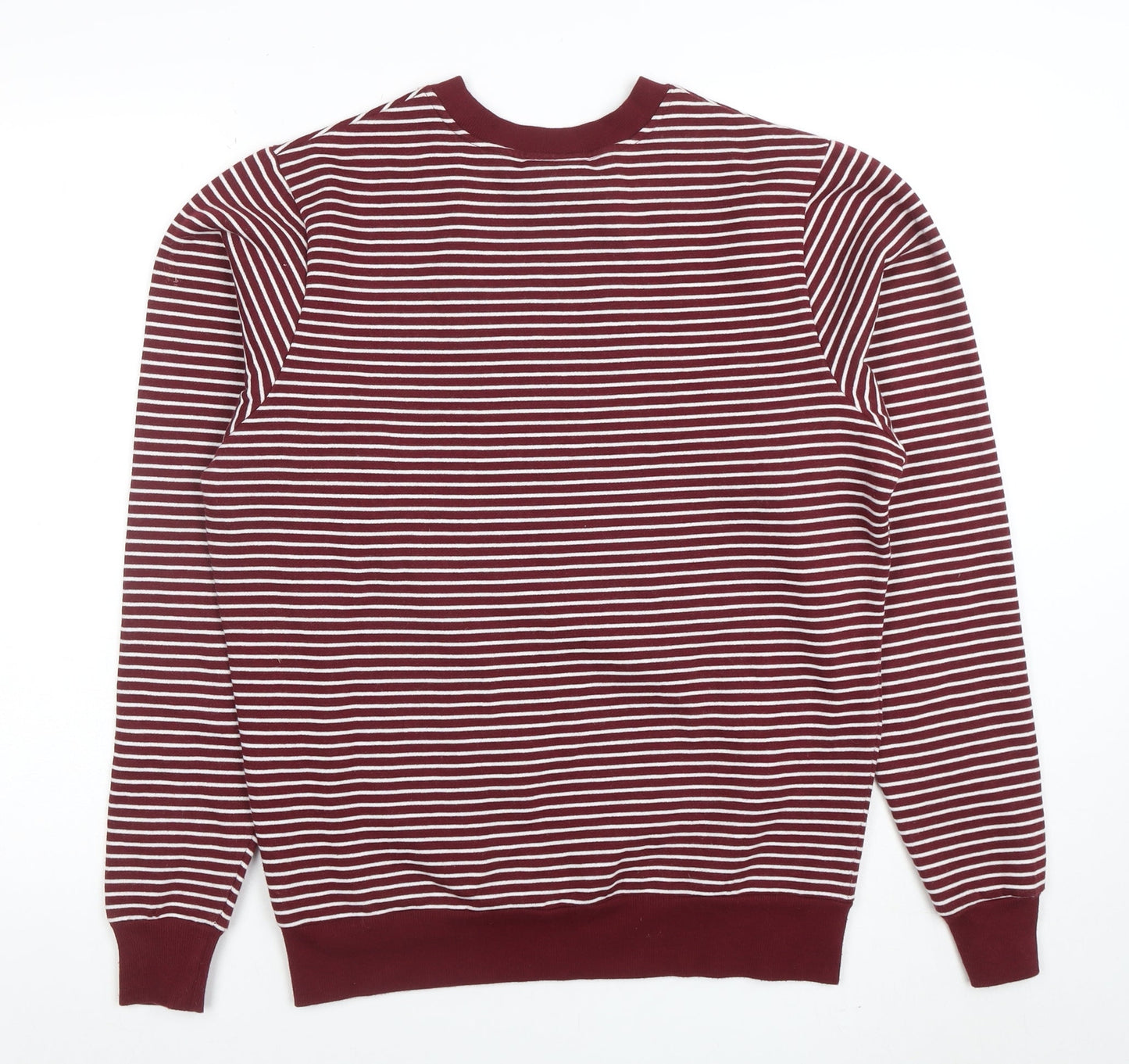 POPO England Women’s Burgundy White Striped Cotton Blend Sweatshirt M