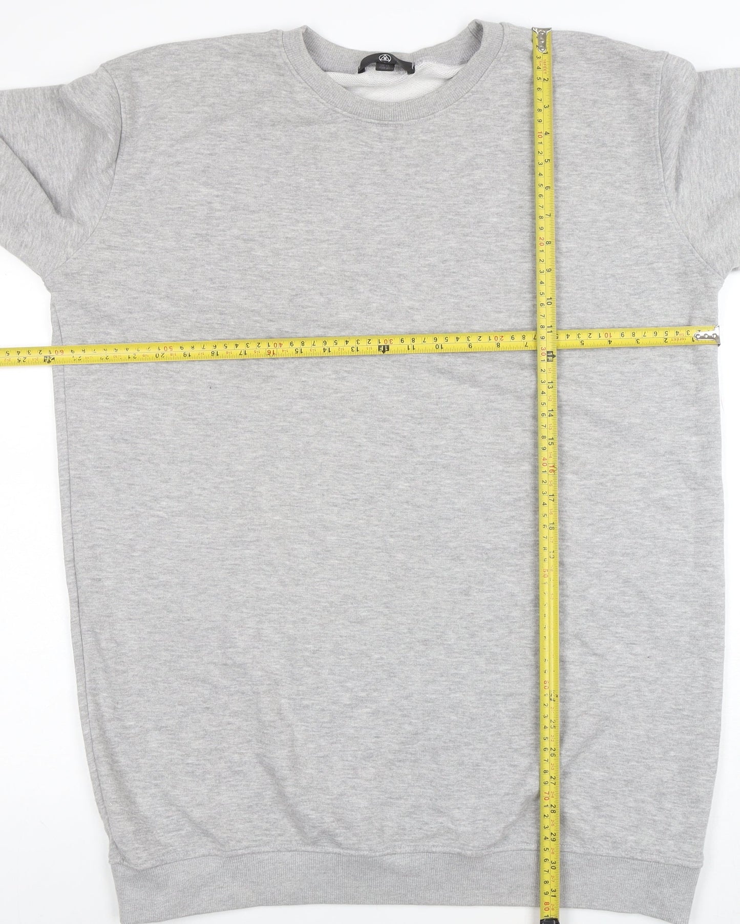 Womens Grey M&S Sweatshirt Size 12 Cotton Blend Crew Neck Long Sleeve