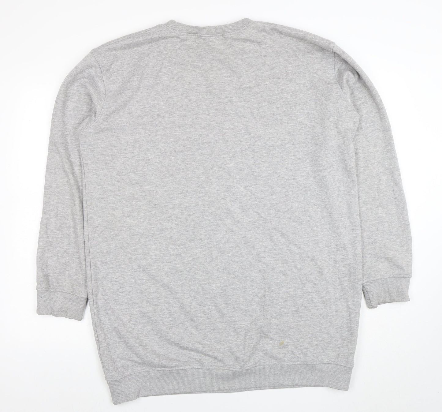 Womens Grey M&S Sweatshirt Size 12 Cotton Blend Crew Neck Long Sleeve