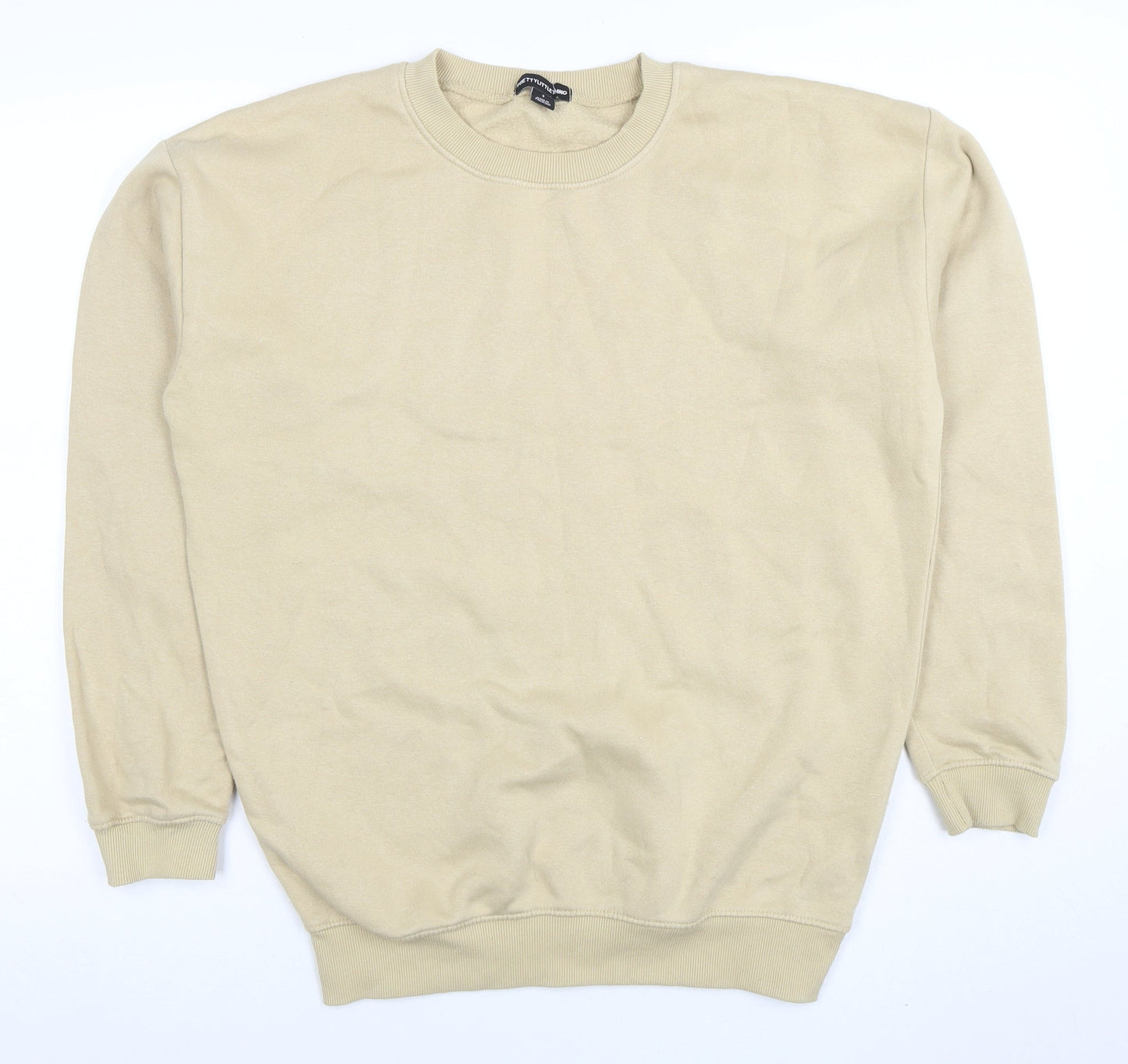 PrettyLittleThing Women Beige Small Pullover Sweatshirt