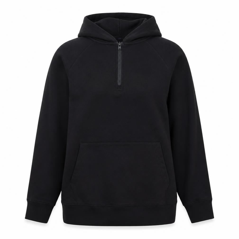 Dunnes Women's Black 1/4 Zip Hoodie Size S