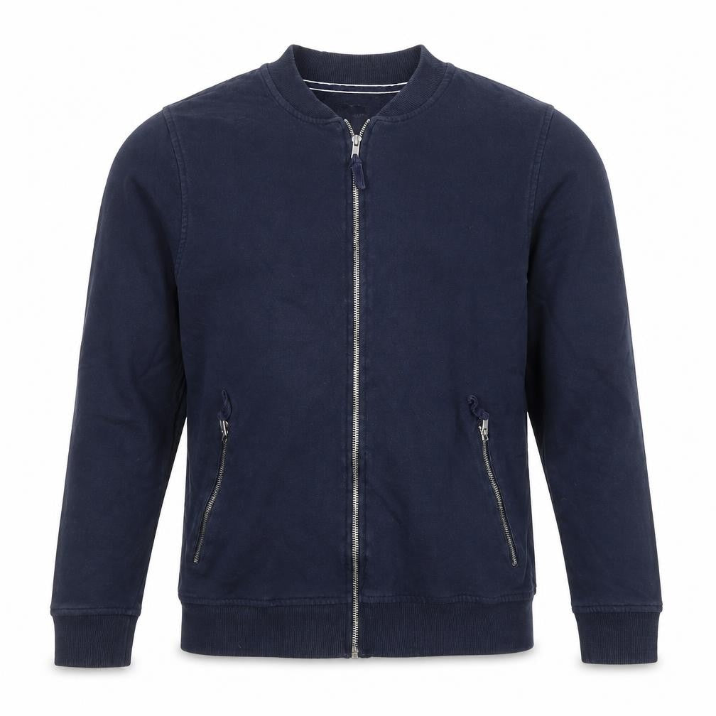 River Island Men's Blue Full Zip Cotton Sweatshirt Size M