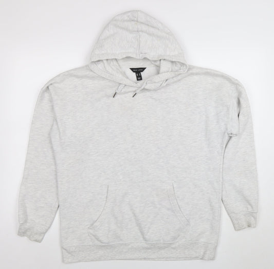 New Look Women Grey Pullover Hoodie Size M Cotton Blend Casual