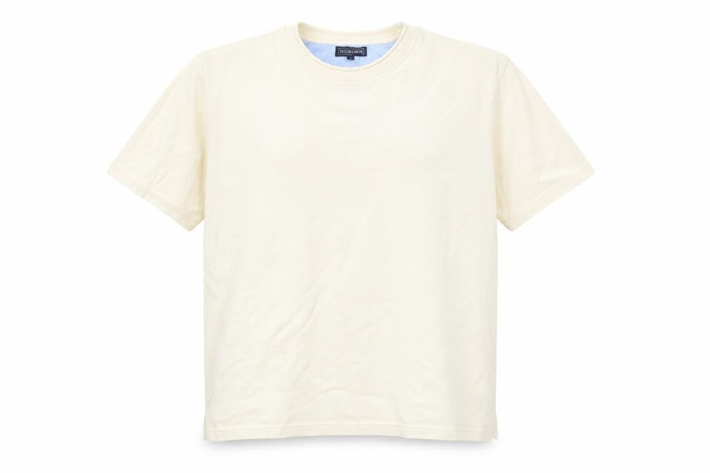 Boston Crew Men's Beige Cotton Crew Neck Short Sleeve T-Shirt Size L