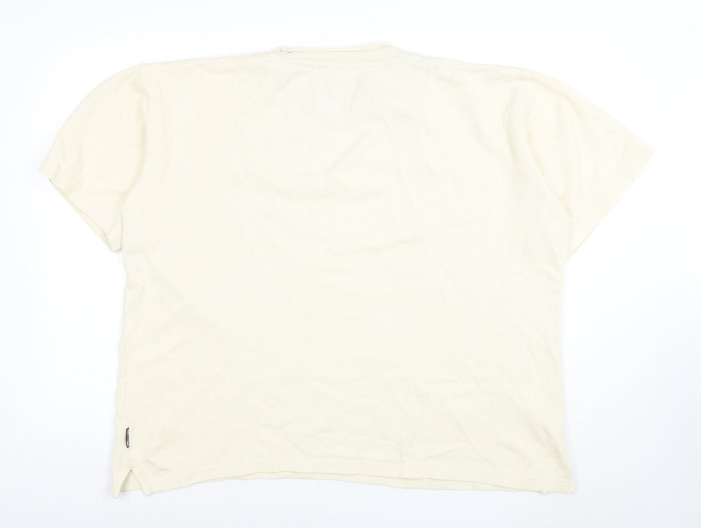 Boston Crew Men's Beige Cotton Crew Neck Short Sleeve T-Shirt Size L