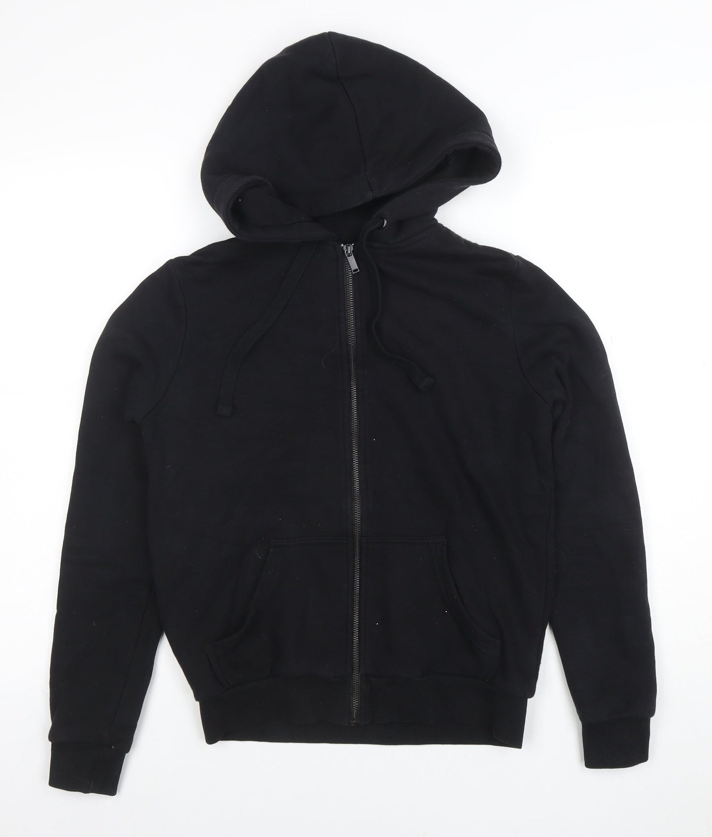 BASIC Women's Black XS Full Zip Hoodie Cotton Blend Casual