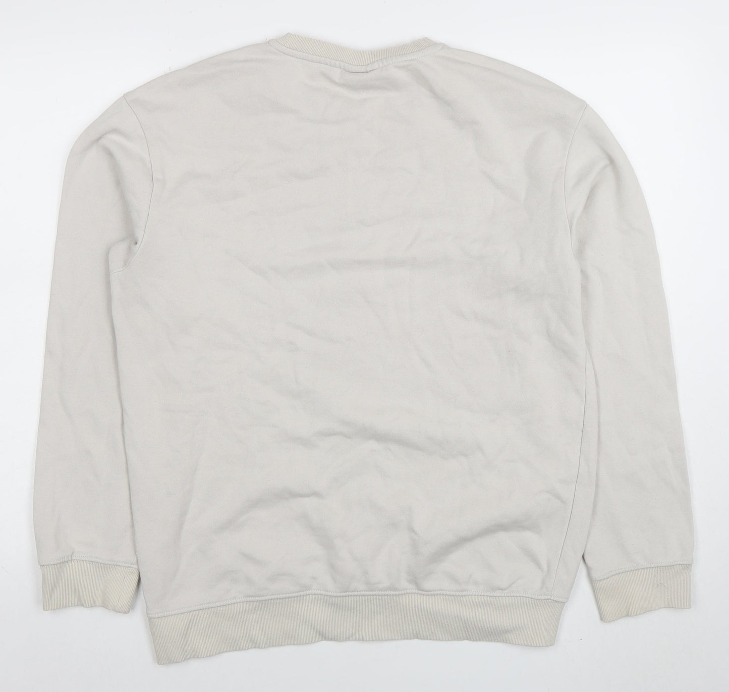 H&M Men’s Beige Relaxed Fit Crew Neck Sweatshirt Size S