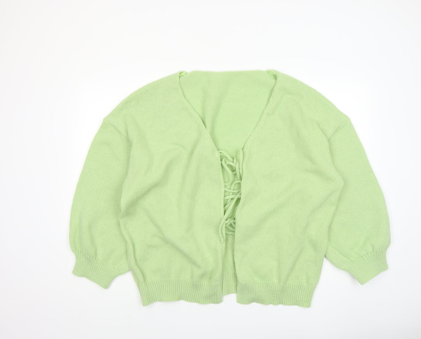 SHEIN Curve Women's Green 3XL Knit V-Neck Long Sleeve Cardigan