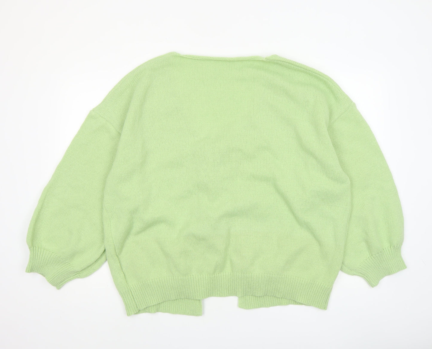 SHEIN Curve Women's Green 3XL Knit V-Neck Long Sleeve Cardigan