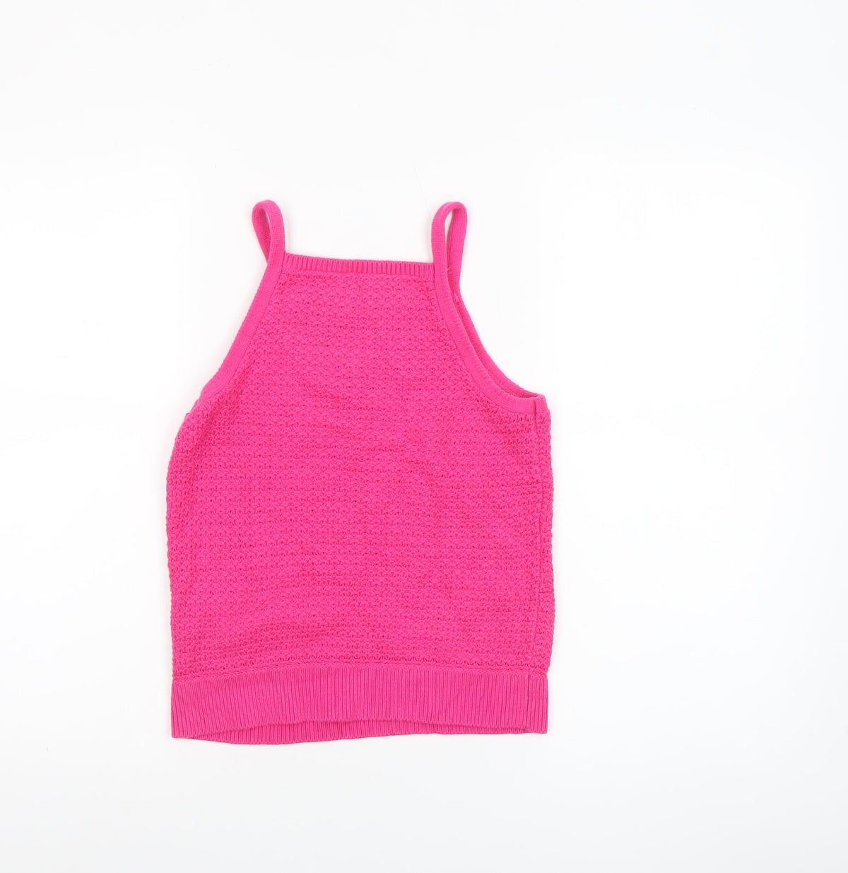 Abercrombie & Fitch Kids Girls Pink Knit Halter Tank Top 15-16 Years Cotton Blend