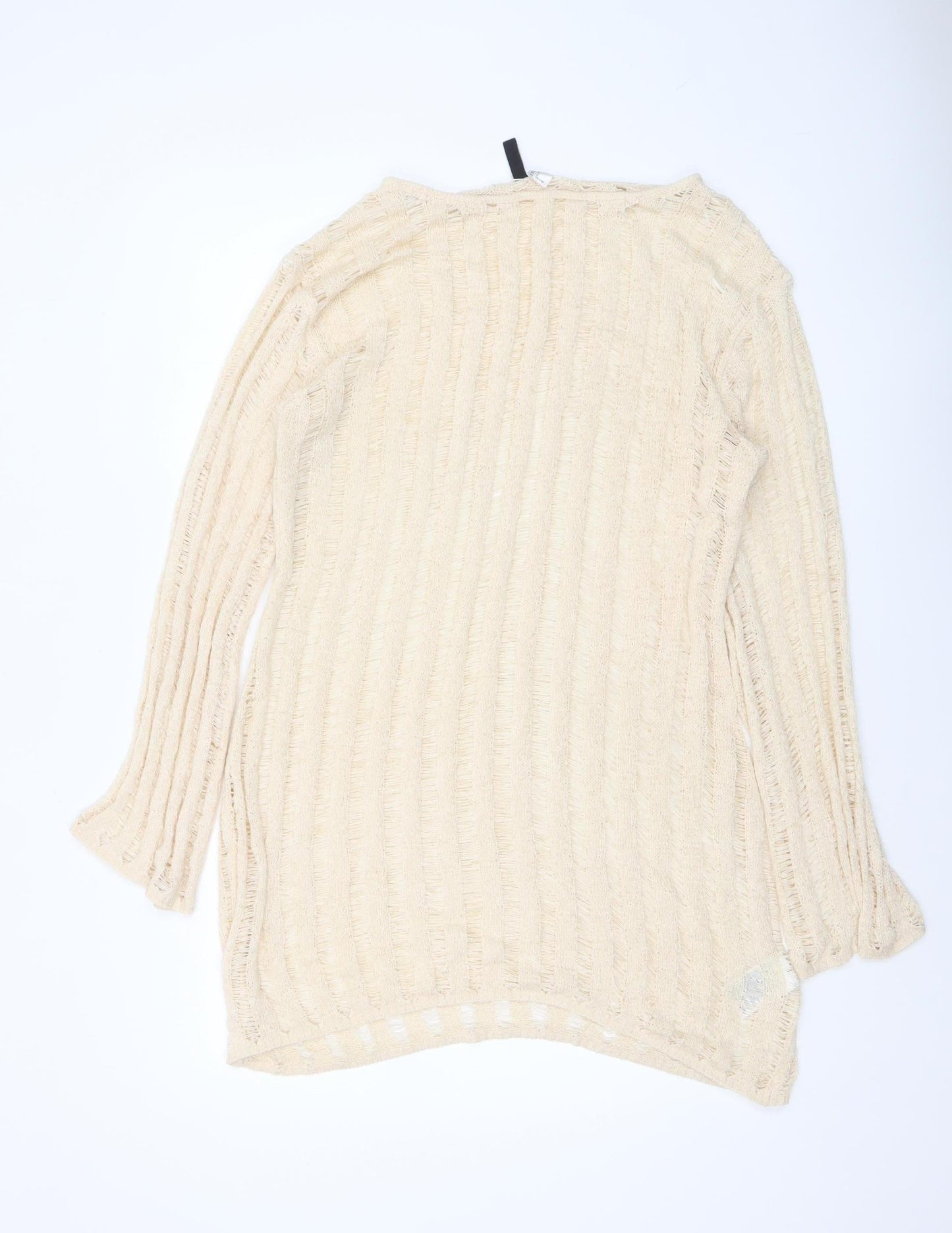H&M Divided Women’s Beige Open-Knit Long Sleeve Pullover Jumper Size 12