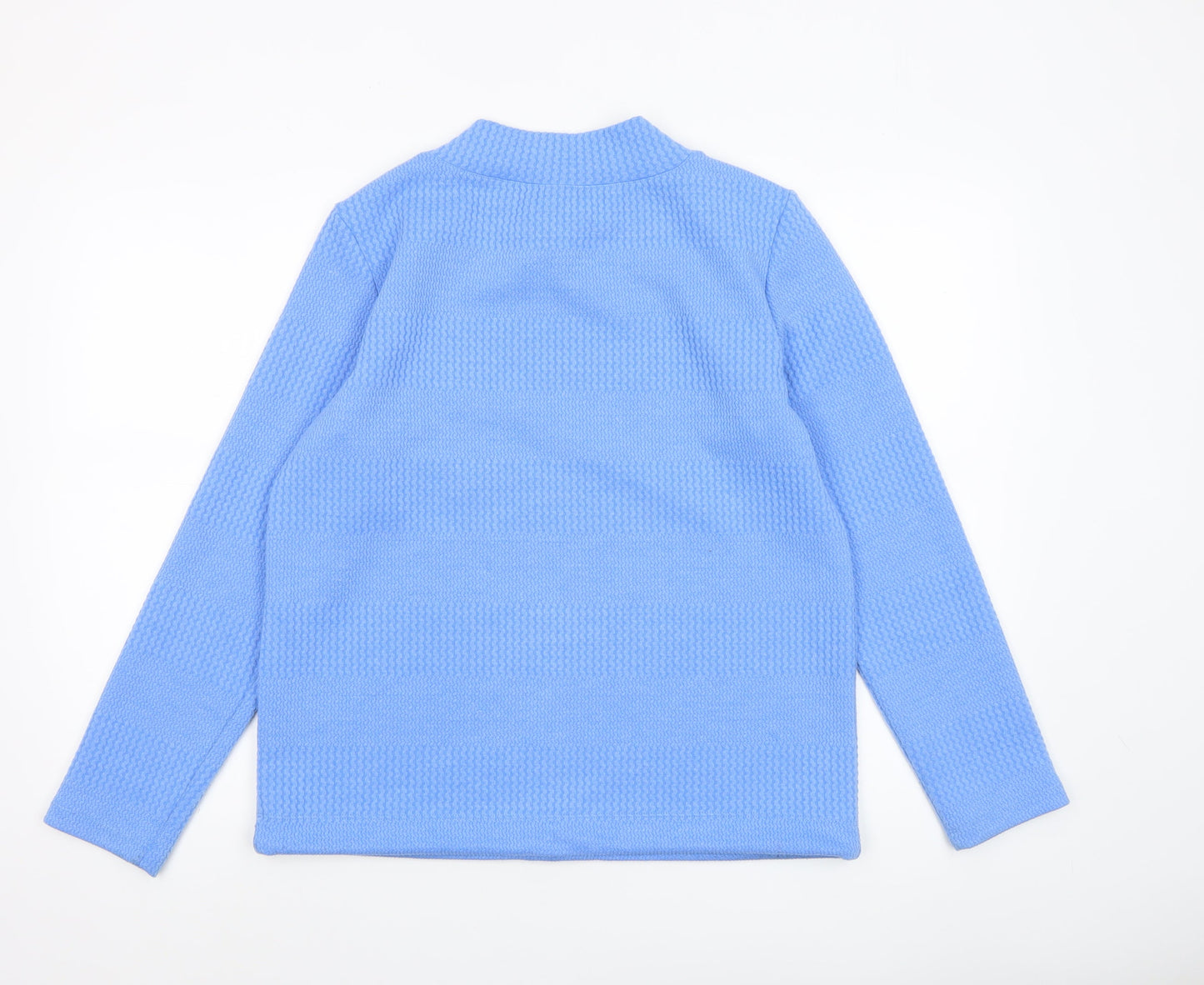 Tom Tailor Women Blue Textured Knit Pullover Sweatshirt Size S