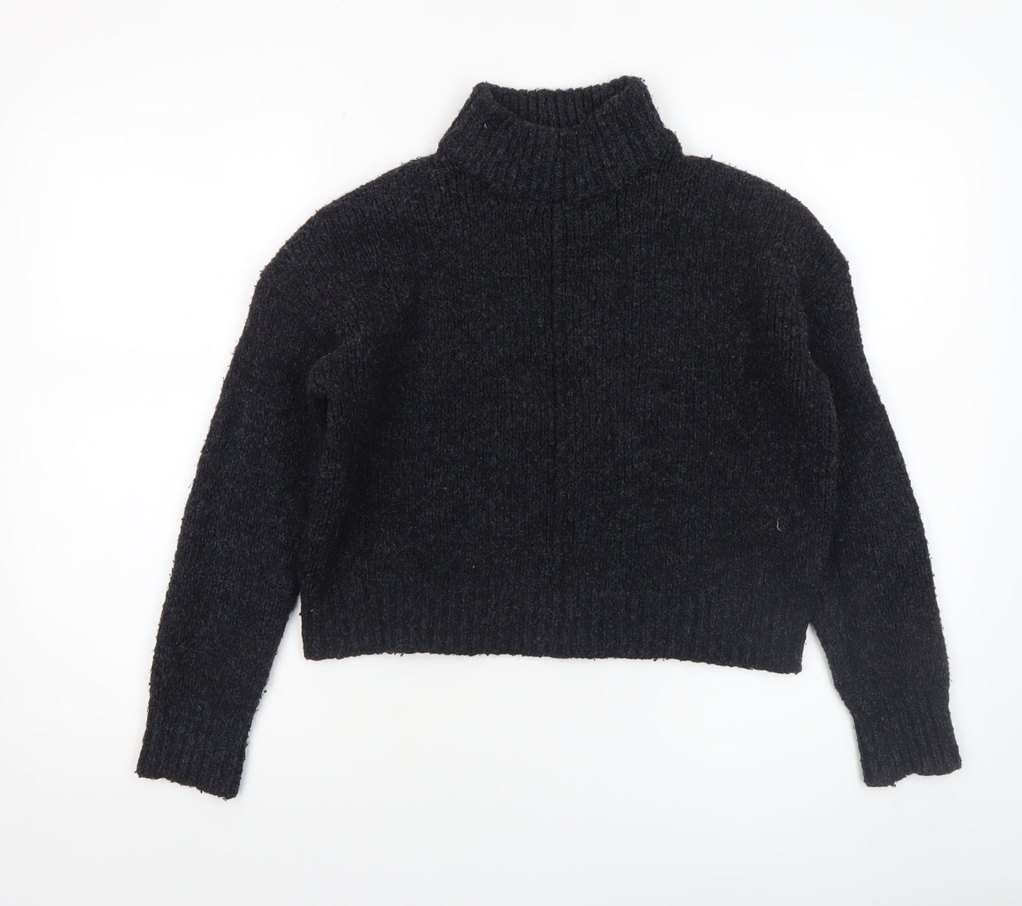 New Look Women Black Roll Neck Chunky Knit Jumper Size 10