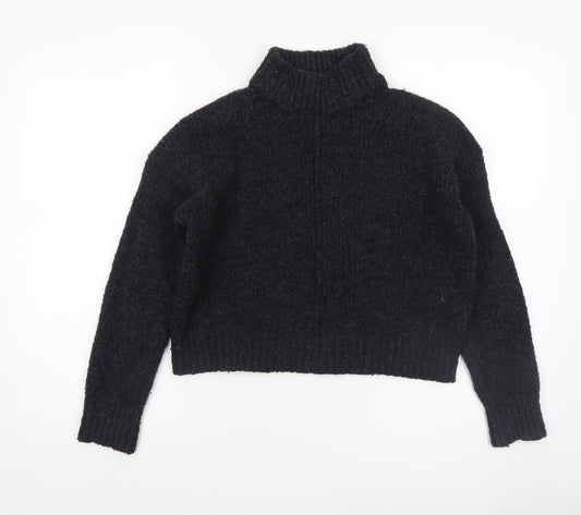 New Look Women Black Roll Neck Chunky Knit Jumper Size 10