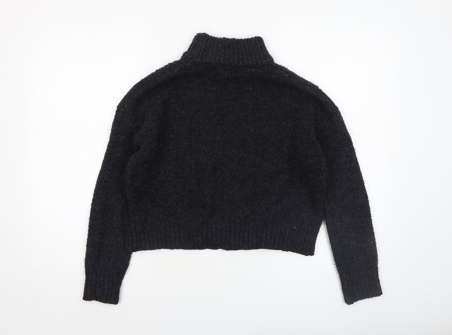 New Look Women Black Roll Neck Chunky Knit Jumper Size 10