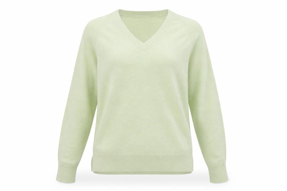 Primark Women Green V-Neck Pullover Knit Jumper Size S