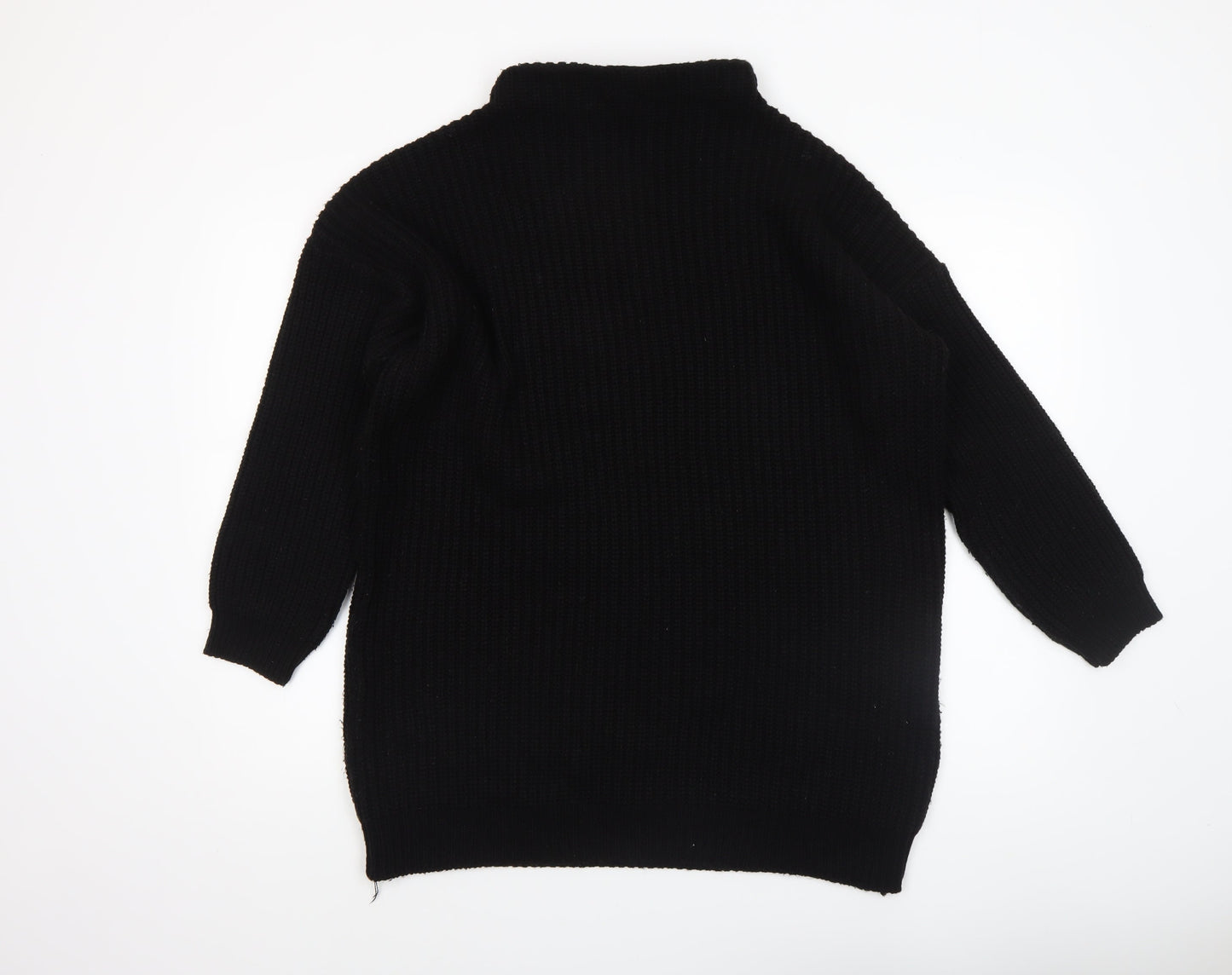 PrettyLittleThing Womens Black High Neck Knit Jumper Size M