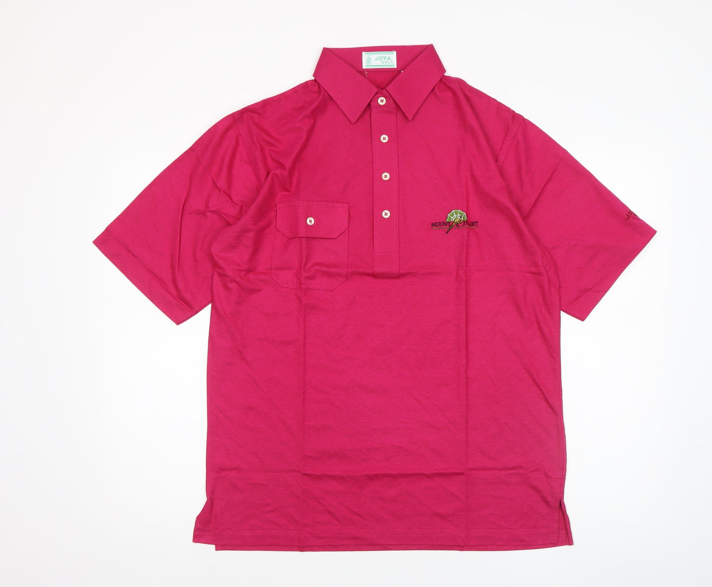 Joya Golf Men's Pink Cotton Polyester Short Sleeve Polo Shirt M