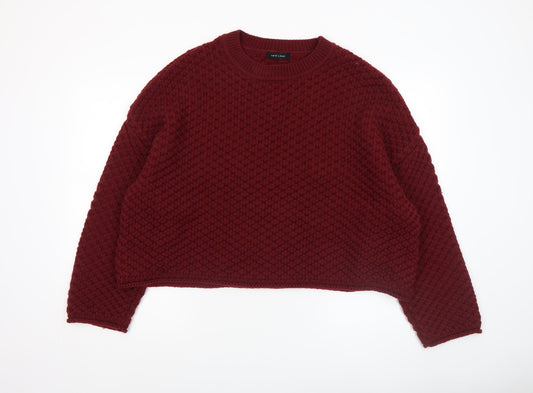 New Look Women’s Red Chunky Knit Crew Neck Jumper XL