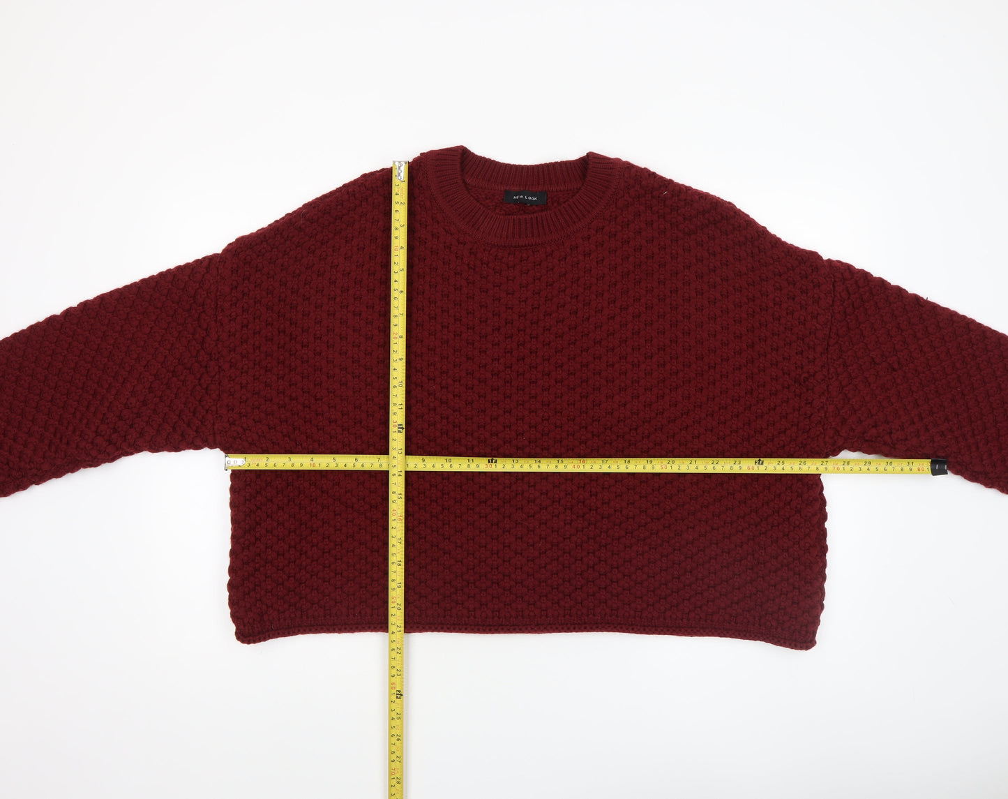 New Look Women’s Red Chunky Knit Crew Neck Jumper XL