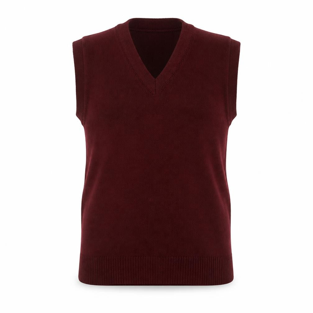 Uniform Boys Burgundy Acrylic Sleeveless Vest Jumper Size 30