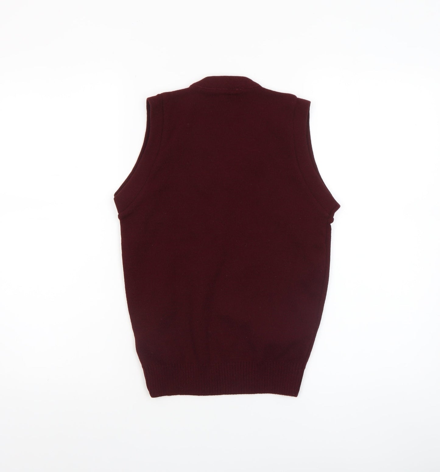 Uniform Boys Burgundy Acrylic Sleeveless Vest Jumper Size 30