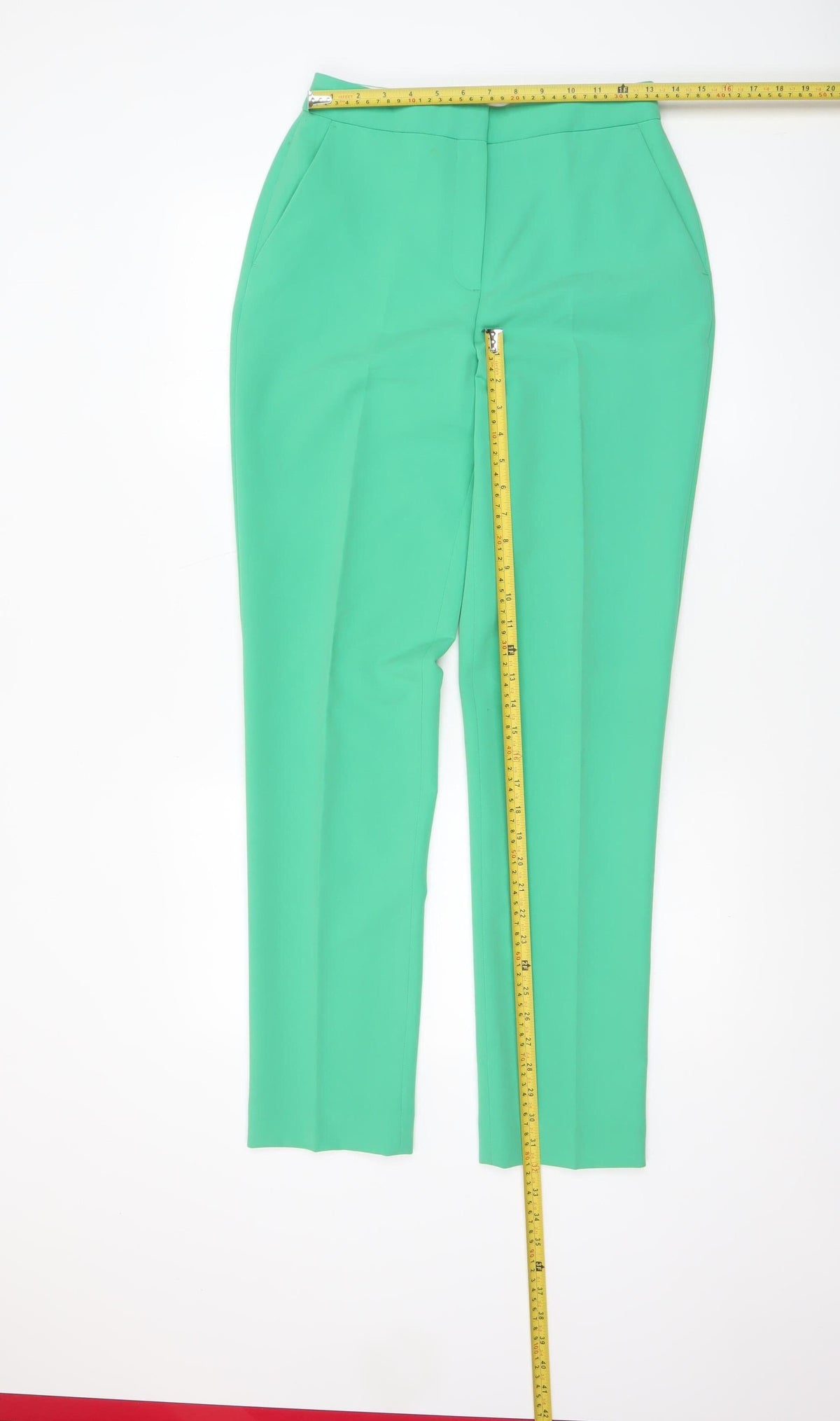 Topshop Women's Green Tailored Trousers Size 8 Slim Fit