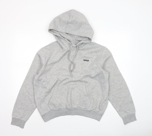H&M Divided Women's Grey NASA Hooded Pullover Hoodie Size S
