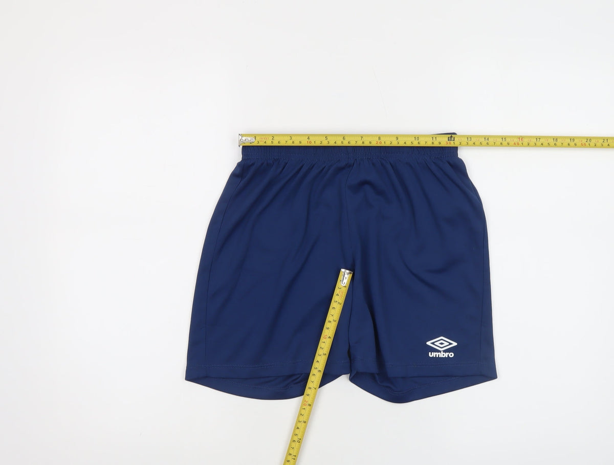 Umbro Boys Blue Athletic Football Shorts Size 13 Years Quick Dry Sportswear