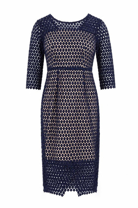 Marc Angelo Women's Blue Lace Sheath Dress Size 10