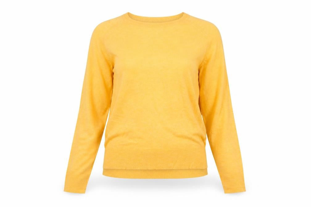 Zara Women’s Yellow Knit Pullover Jumper Size 8 Crew Neck