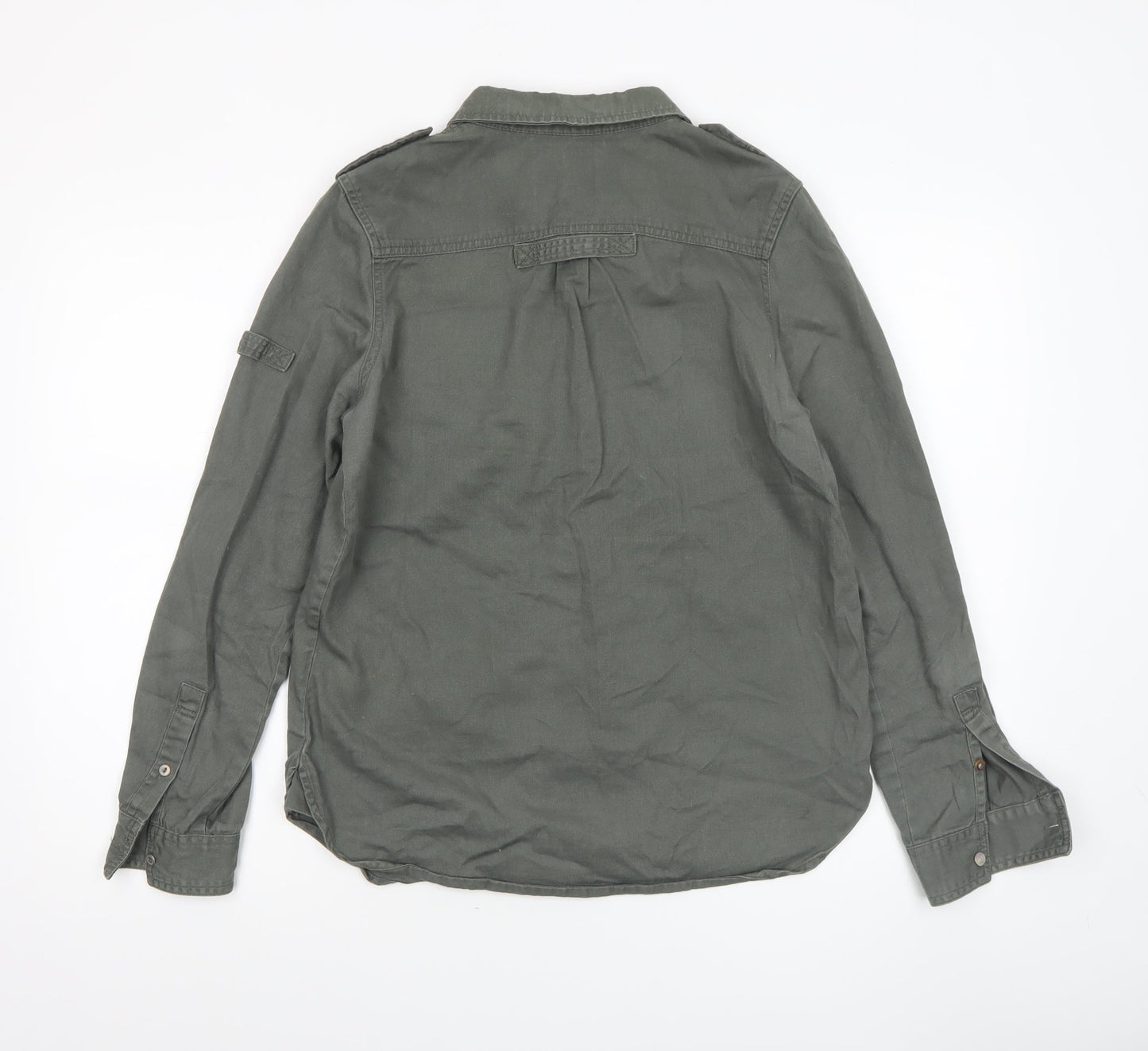 Hudson & Rose Women’s Green Cotton Long Sleeve Button-Up Shirt Size 10