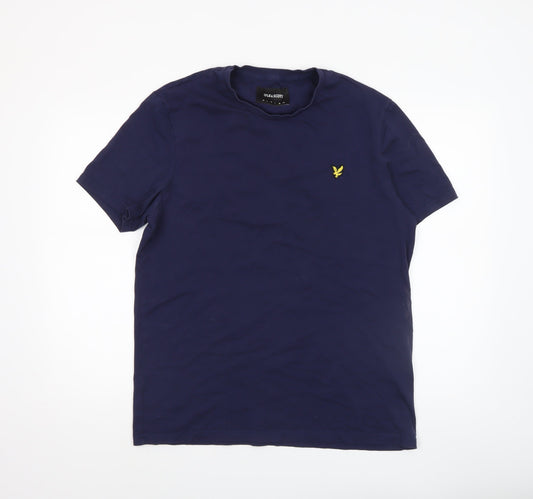 Lyle & Scott Men's Navy Blue Short Sleeve Organic Cotton Crew Neck T-Shirt Size L