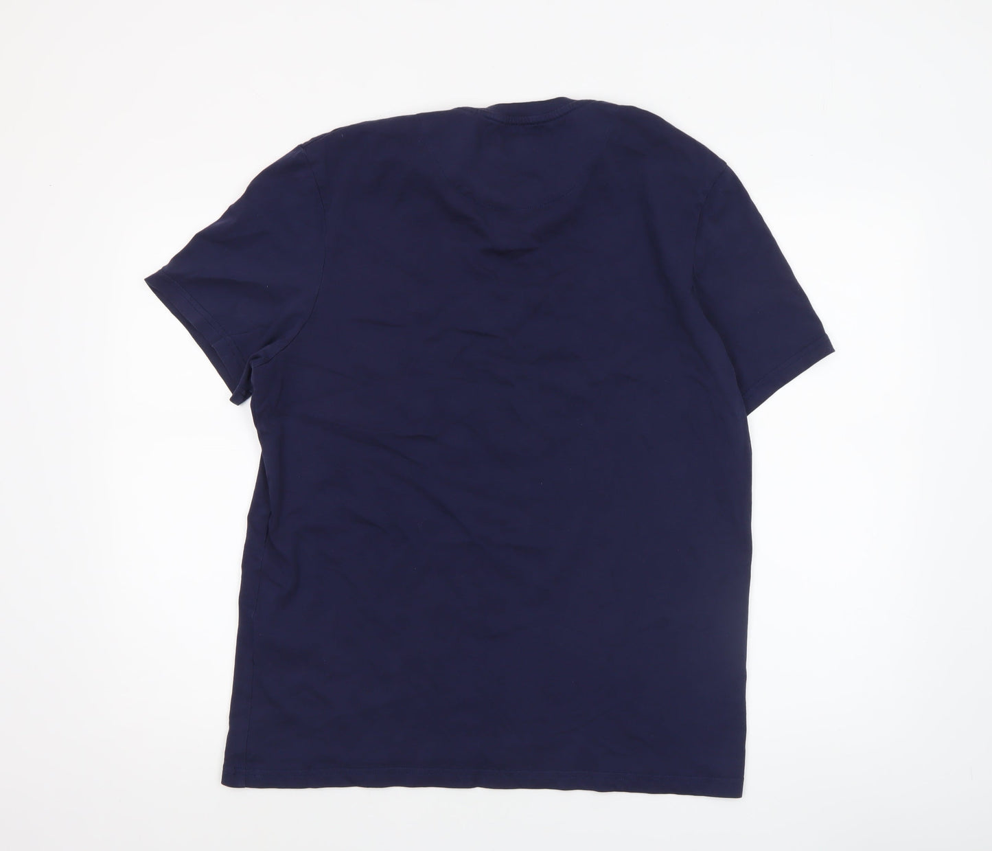 Lyle & Scott Men's Navy Blue Short Sleeve Organic Cotton Crew Neck T-Shirt Size L