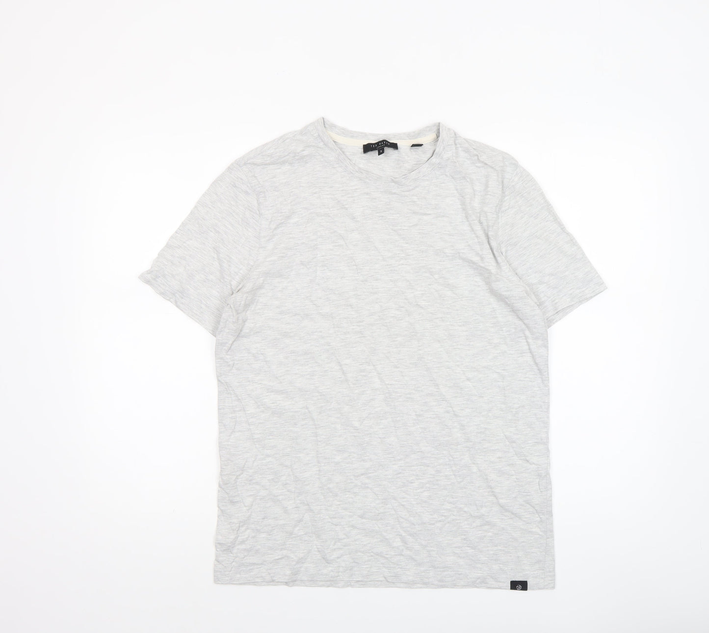 Ted Baker Men's Grey Cotton Blend Crew Neck T-Shirt Size M