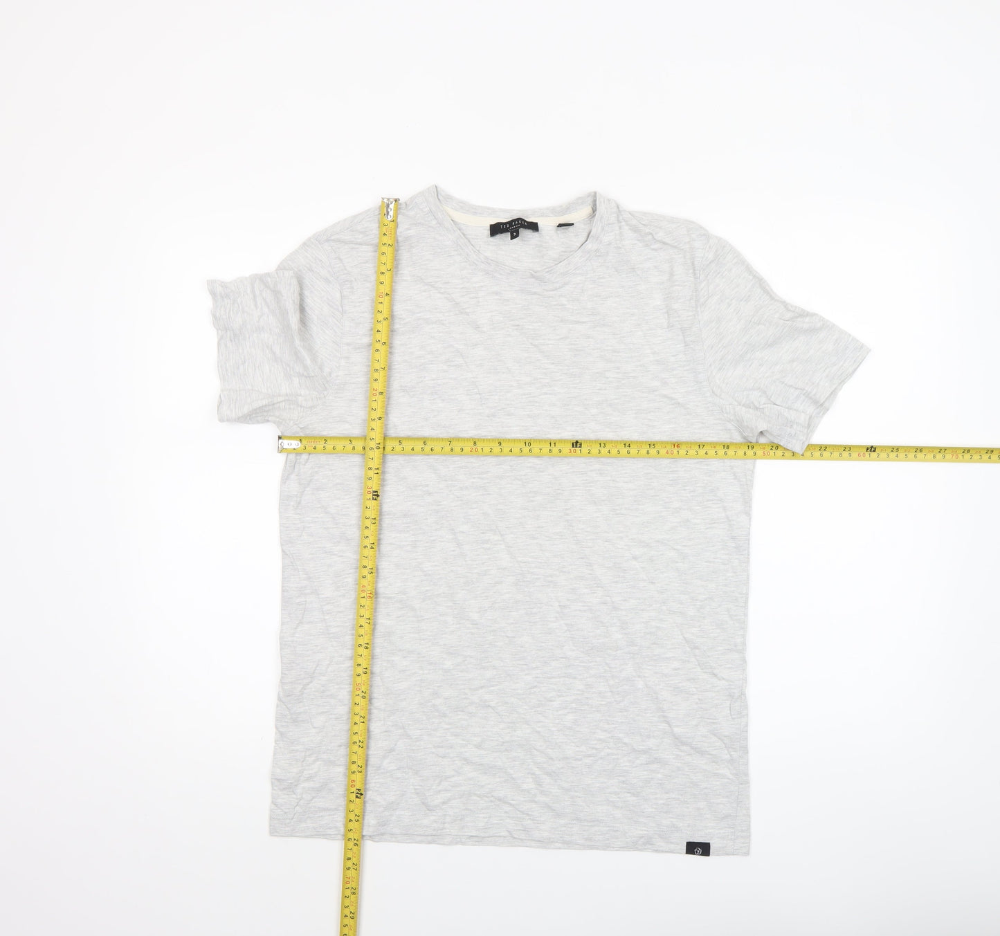 Ted Baker Men's Grey Cotton Blend Crew Neck T-Shirt Size M