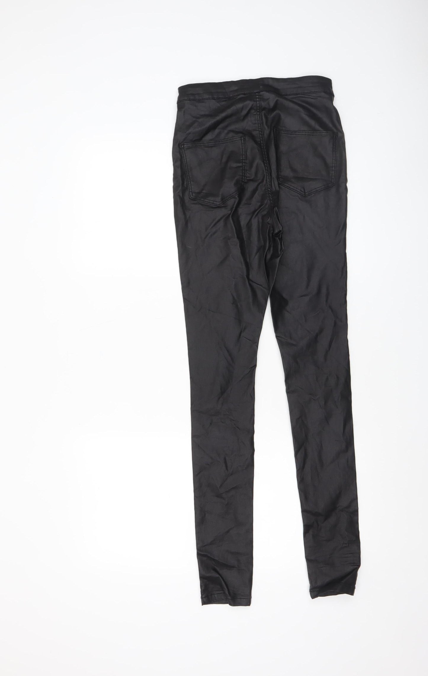 Noisy May Women's Black Coated Jegging Trousers XS Skinny Stretch