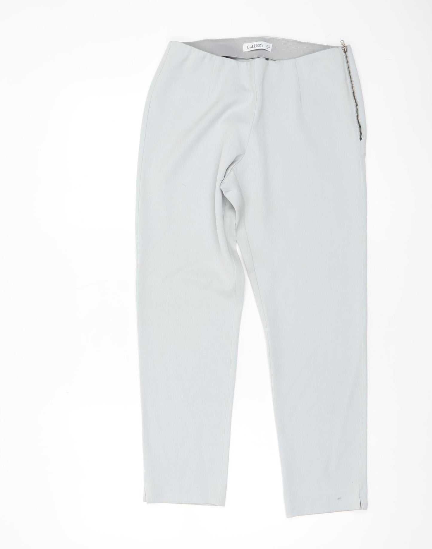 Gallery Women’s Grey Slim Fit Stretch Zip Trousers Size 10