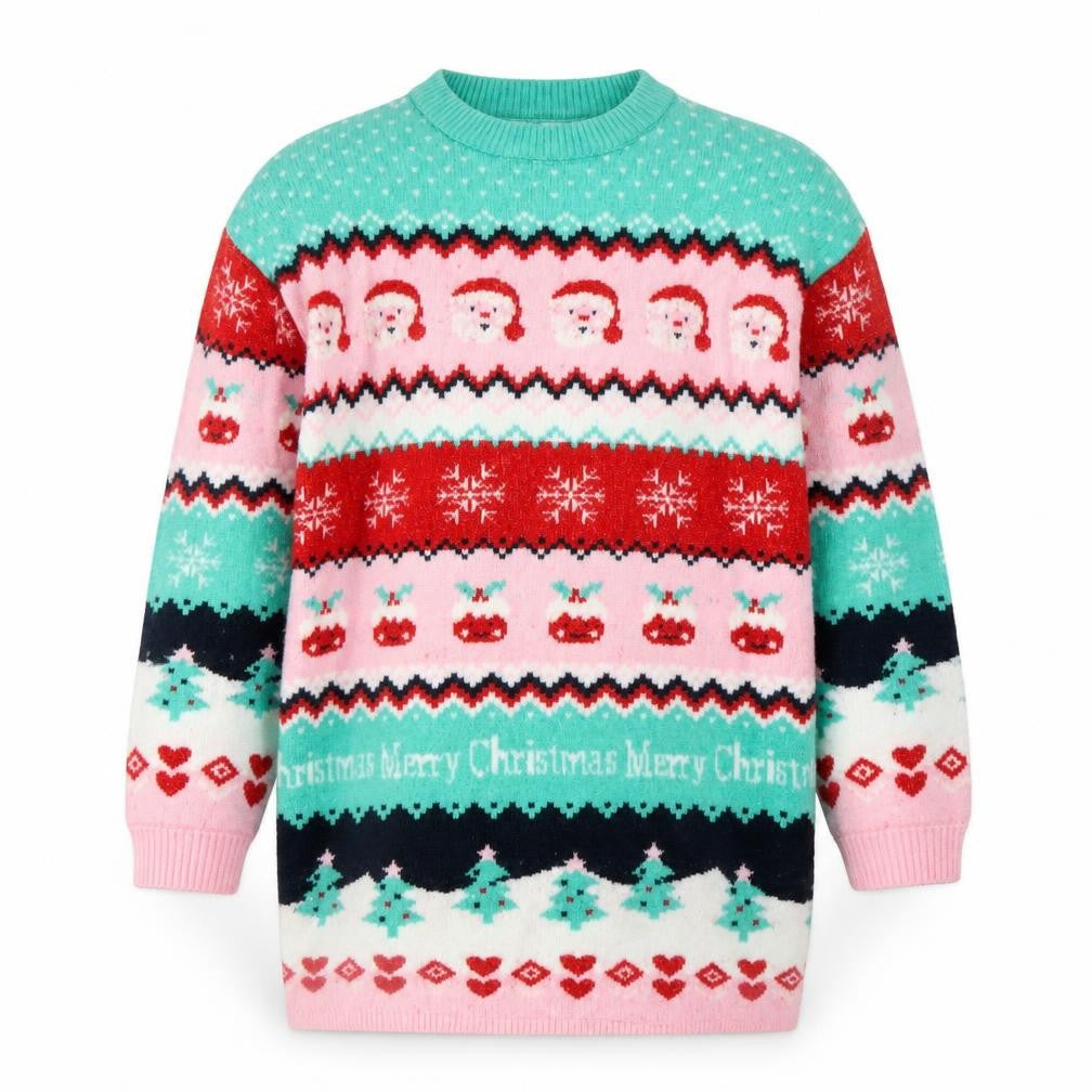 Dunnes Stores Girls Multicoloured Christmas Jumper 9-10 Years Acrylic Blend