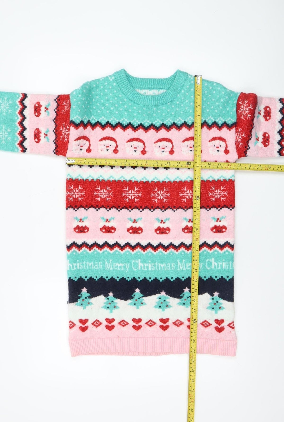 Dunnes Stores Girls Multicoloured Christmas Jumper 9-10 Years Acrylic Blend