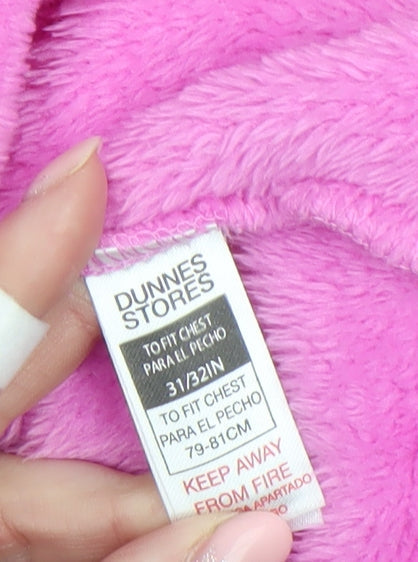 Dunnes Stores Girls Pink Fleece Cat Pyjama Top 10-11 Years Long Sleeve