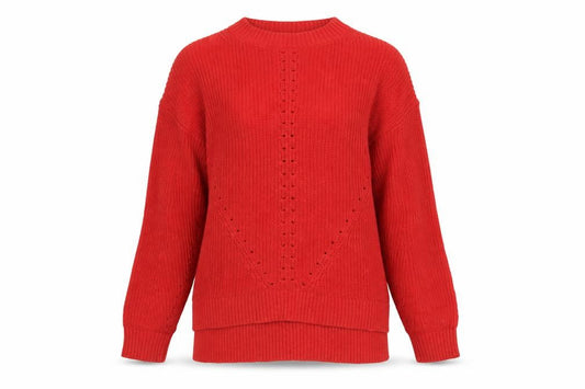 FatFace Women's Red Cotton Knit Crew Neck Jumper Size 8