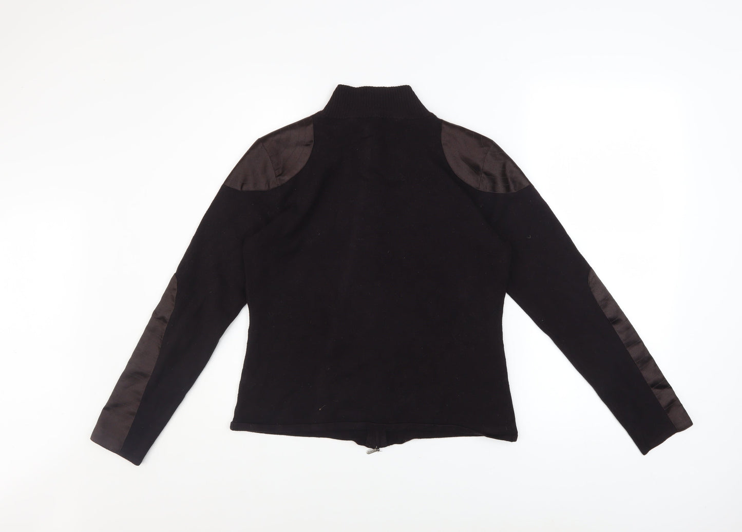 Yuka Men's Black Full Zip Jersey Jacket Size L Stand-Up Collar