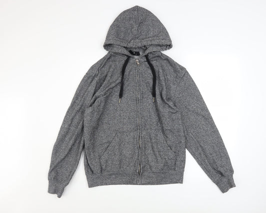 H&M Men's Grey Full Zip Hoodie Sweatshirt Regular Fit Size S