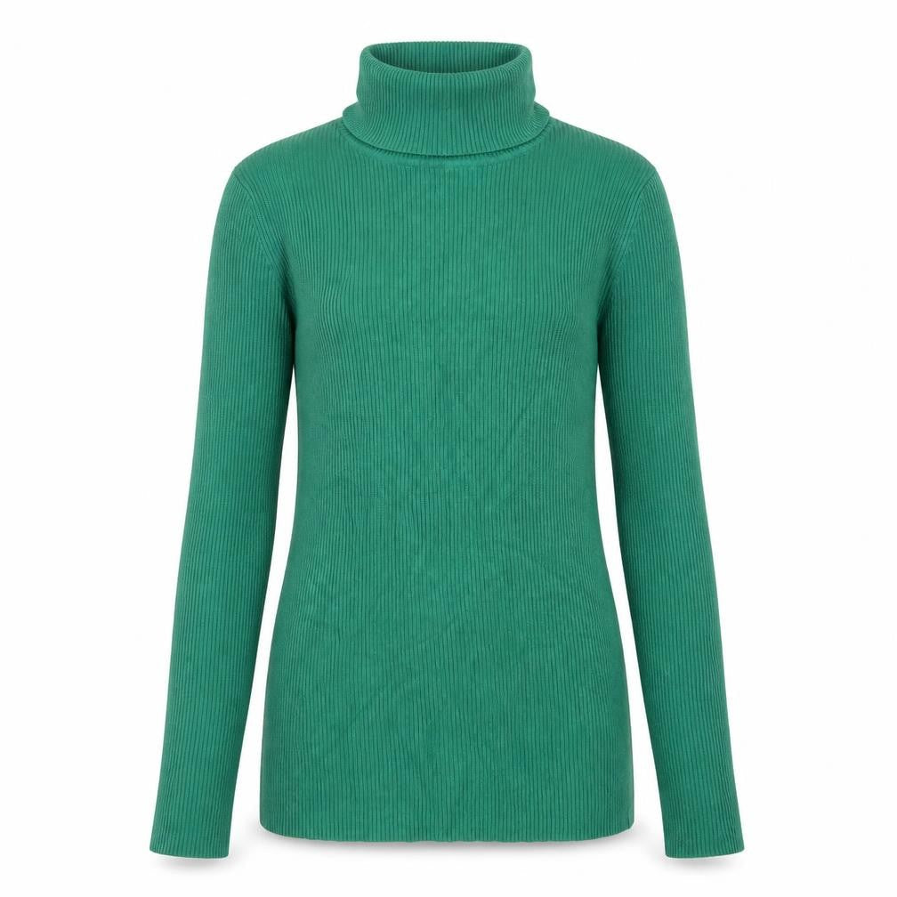 Marks & Spencer Women’s Green Roll Neck Ribbed Jumper Size 10
